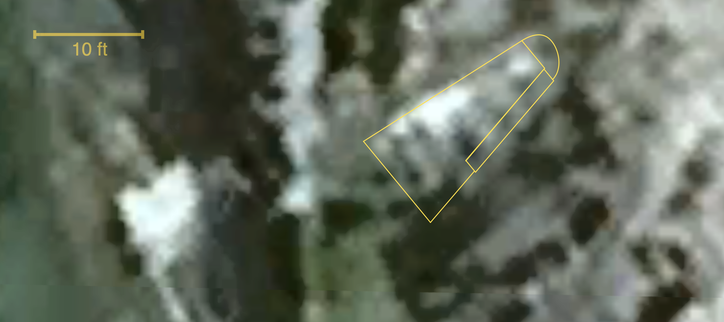 Image of object in Google Earth shaped like the Electra wing of Amelia Earharts aircraft.