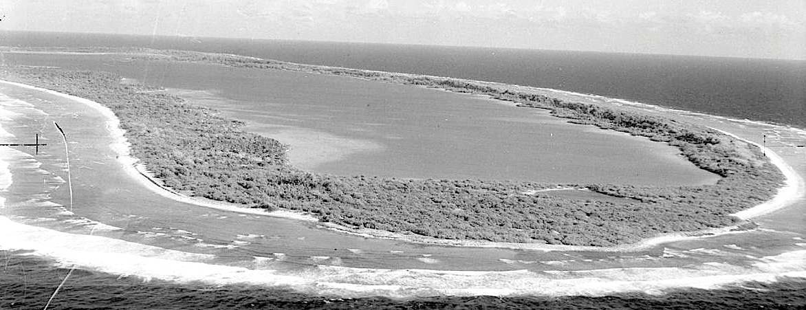 Image of Gardner Island in 1938 where Amelia Earhart may have landed.